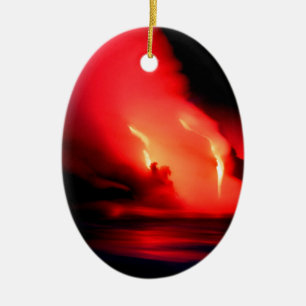 Vulkan avfyrar och is Kona Hawaii Julgransprydnad Keramik