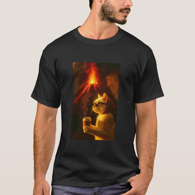 Vulkan Kaffe Katt T Shirt (Framsida)