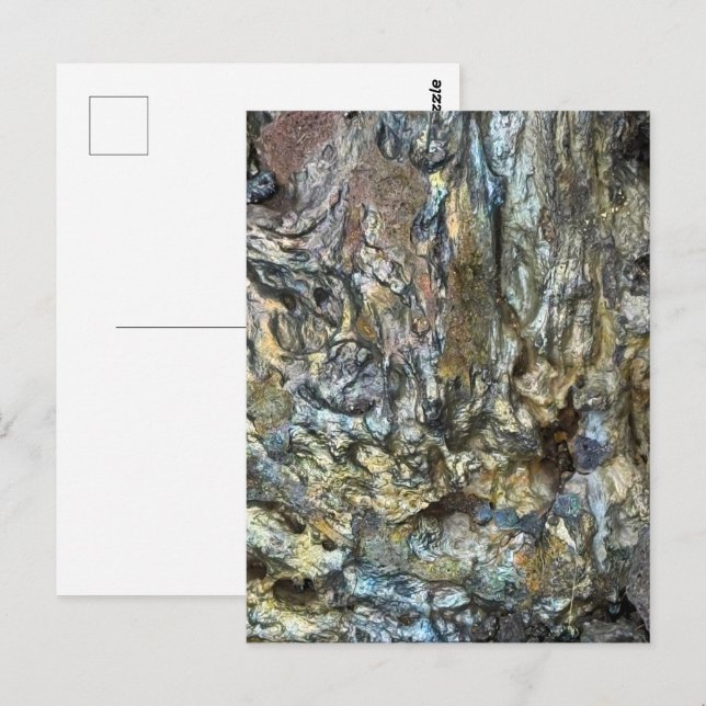 Vulkan Lava Bergart Vykort (Fram/baksida)