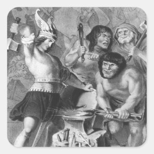 Vulkanens Forge Fyrkantigt Klistermärke