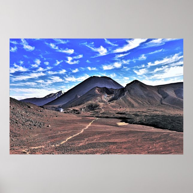 Vulkaner av Tongariro Poster (Framsidan)