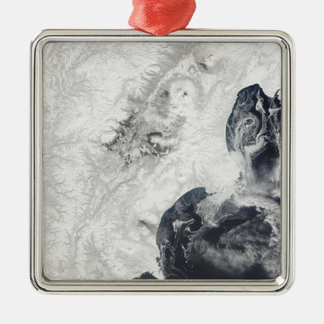 Vulkaner i centrala Kamchatka-Peninsulan Julgransprydnad Metall (Framsidan)