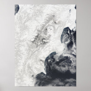 Vulkaner i den centralKamchatka peninsulan Poster