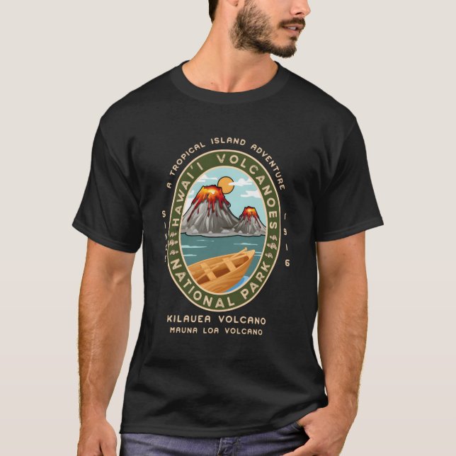 Vulkaner i nationalparken Hawaii Kilauea Mauna Loa T Shirt (Framsida)