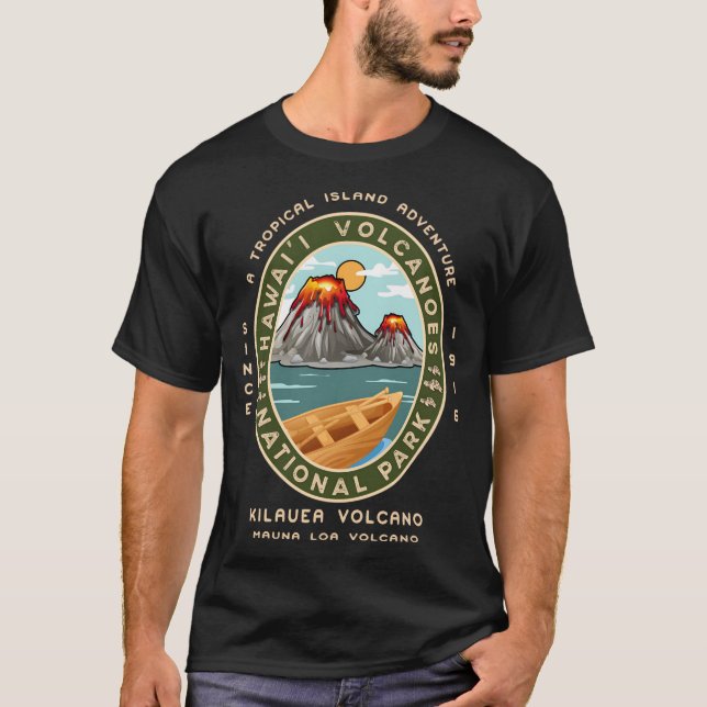 Vulkaner i nationalparken Hawaii Kilauea Mauna Loa T Shirt (Framsida)