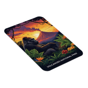 Vulkaner nationalparkssolnedgång magnet
