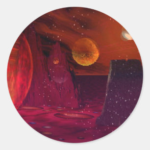 Vulkaner på Mars Runt Klistermärke
