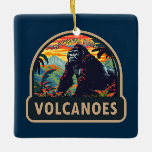 Vulkaners nationalpark Mountain Gorilla Travel Julgransprydnad Keramik