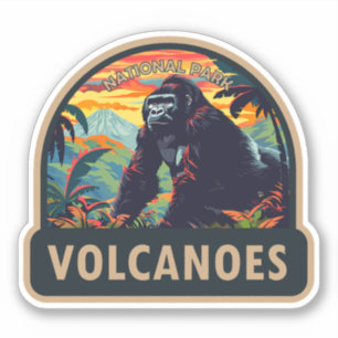 Vulkaners nationalpark Mountain Gorilla Travel Klistermärken