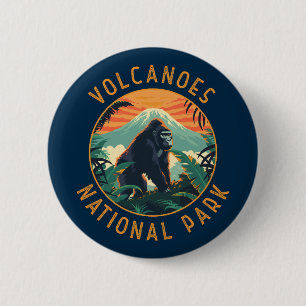 Vulkaners nationalpark Rwanda Retro Distress Knapp