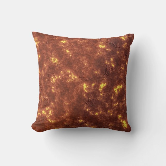 Vulkanisk hett lava planet yta kudde (Framsida)