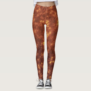 Vulkanisk hett lava planet yta leggings
