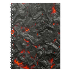 vulkanisk Lava-bakgrundseffekt Anteckningsbok Med Spiral