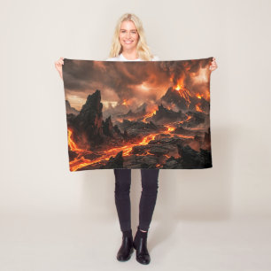 Vulkanisk lava fleecefilt