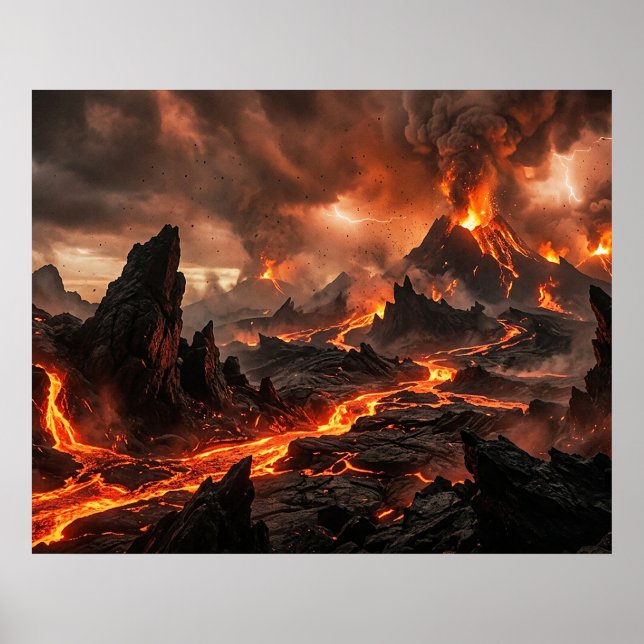Vulkanisk lava poster (Framsidan)