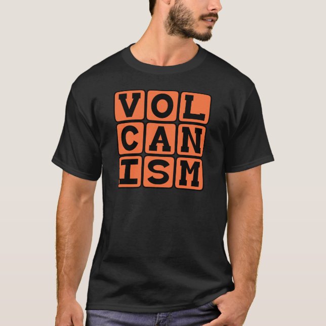 Vulkanism, utbrott av smält sten t-shirt (Framsida)