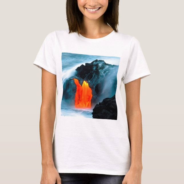 VulkanLavaflöde från Kilauea Hawaii T-shirt (Framsida)