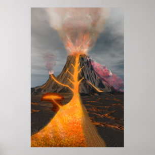 Vulkantvärsnitt Poster