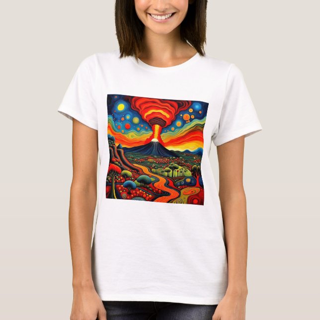 Vulkanutbrott kväll 9 t shirt (Framsida)