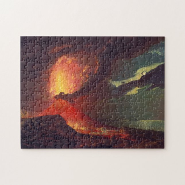 Vulkanutbrott på Mount Vesuvius (Aktiv vulkan) Pussel (Horisontell)