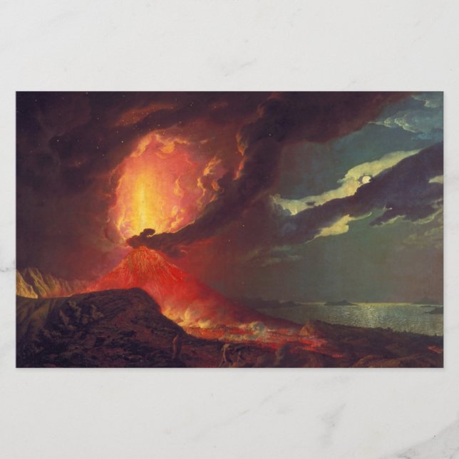 Vulkanutbrott vid Vesuviusberget (Live Volcano) Brevpapper (Framsida)