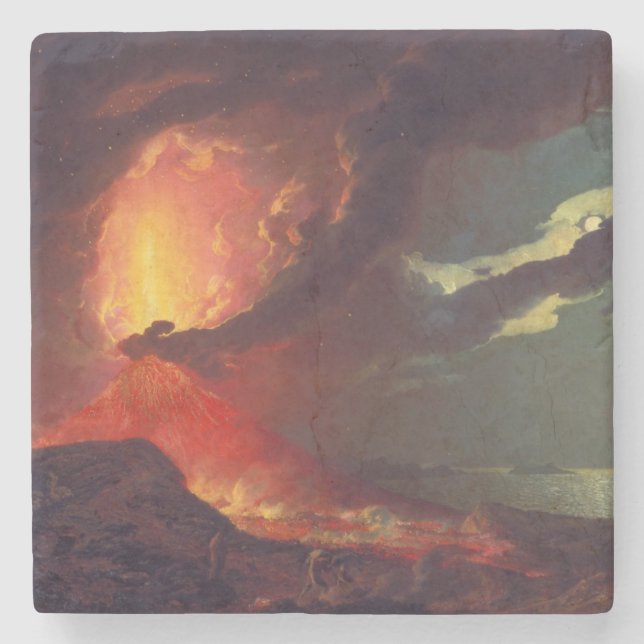 Vulkanutbrott vid Vesuviusberget (Live Volcano) Stenunderlägg (Framsidan)