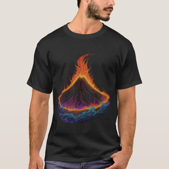 Vulkanutbrottet i Färg T Shirt (Framsida)