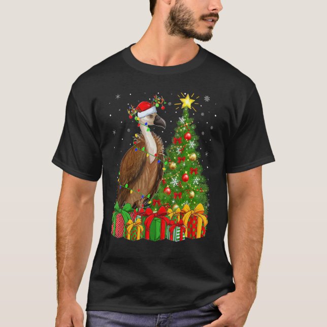 Vulture Bird   Xmas Holiday Santa Vulture Christma T Shirt (Framsida)