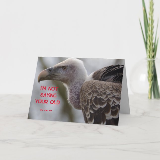 VULTURE BIRTHDAY CARD TACK KORT (Framsida)