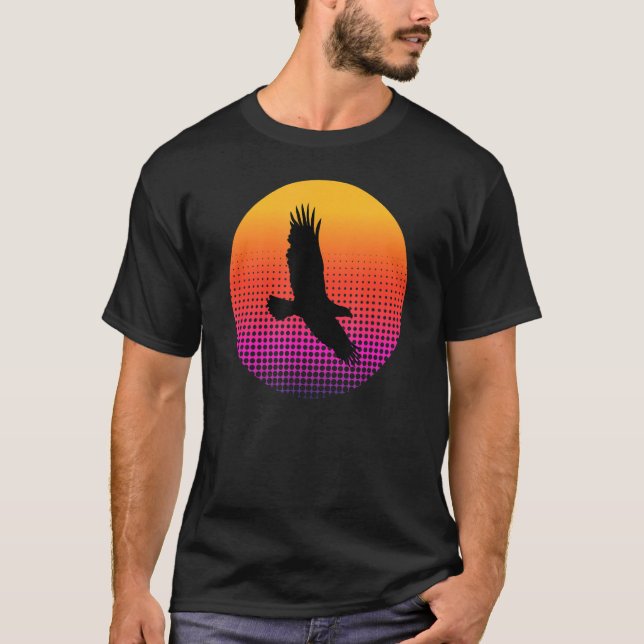 Vulture Eagle Bird Flying in the Sky at Sunset Ani T Shirt (Framsida)
