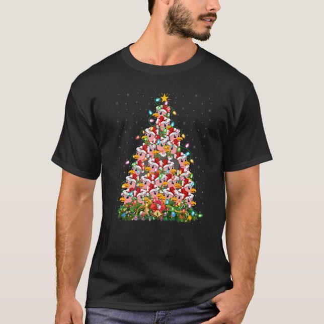 Vulture  Xmas Lights Santa Vulture Christmas Tree T Shirt (Framsida)