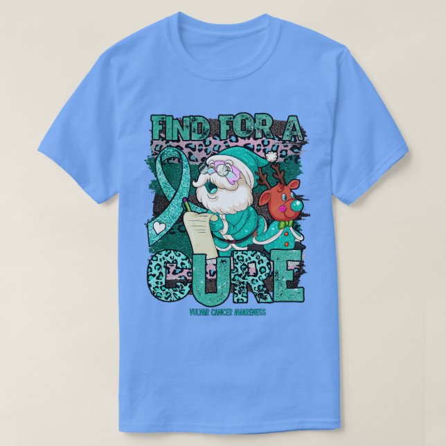 Vulvar Awareness leopard christmas bot Santa clau T Shirt (Design framsida)
