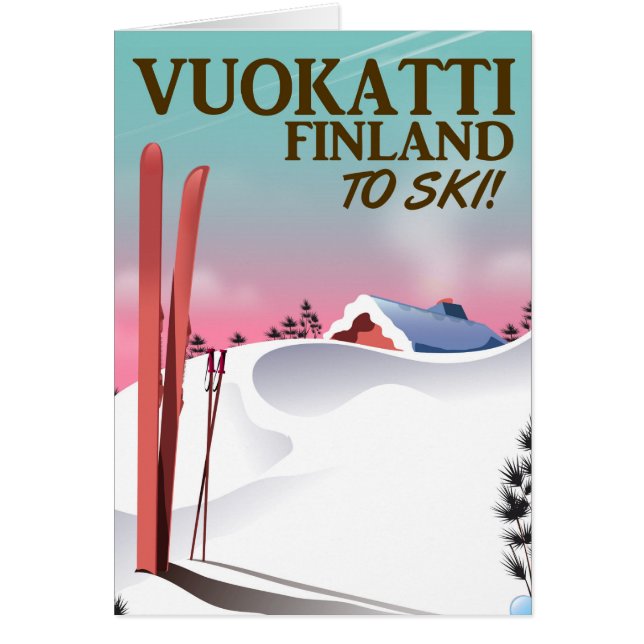 Vuokatti Finland skidposter Hälsningskort (Framsidan)