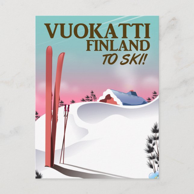 Vuokatti Finland skidposter Vykort (Framsida)
