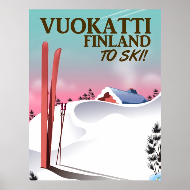 Vuokatti Finlands skidposter Poster (Framsidan)