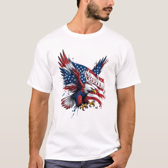 Vushii American Eagle Freedom Grafisk T-shirt (Framsida)
