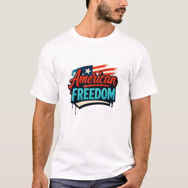 Vushii Amerikansk Frihet Grafisk  T Shirt (Framsida)
