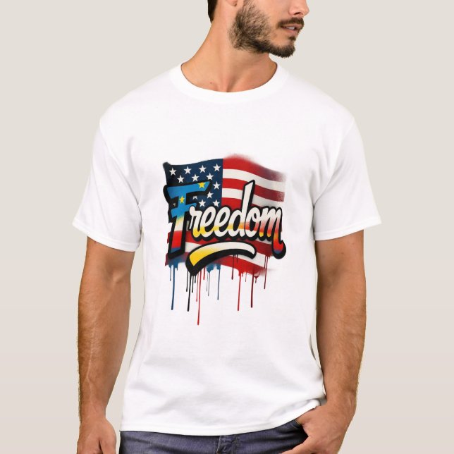 Vushii Amerikansk Frihet Grafisk Tee (Framsida)