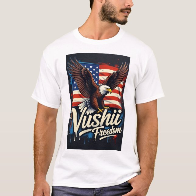 Vushii Eagle Frihet Grafik  T Shirt (Framsida)