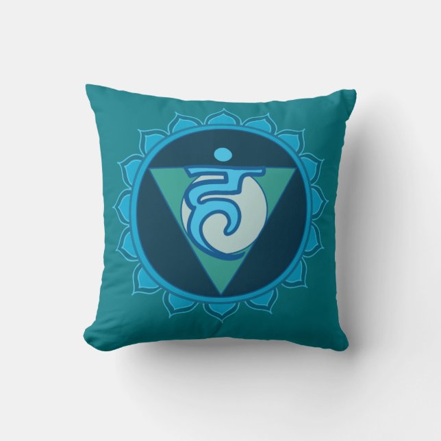 Vushuddha eller Throat Blue Chakra Cushion Kudde (Framsida)