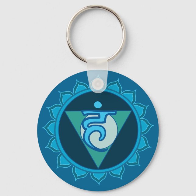 Vushuddha eller Throat Blue Chakra Nyckelring (Framsida)