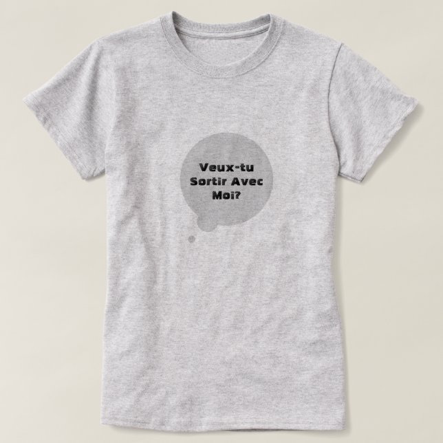 Vux-tu sorr avec moi? Vill du dejta mig? T Shirt (Design framsida)