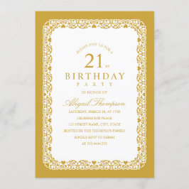 Vuxen 21:a födelsedag Party Elegant enkel och klas Inbjudningar