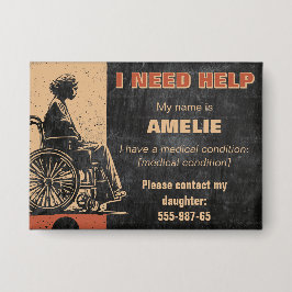 Vuxen Akut Medical Märkre ID - Kontaktinformation Knapp