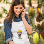 Vuxen Apron för byggarbetare Förkläde<br><div class="desc">En byggarbetare i tecknad stil i en gult hård hatt. Den här designen ser ut att vara verkligen för dessa Apron</div>