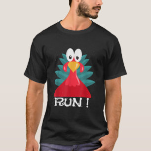 vuxen av kalkoner som kör T shirt