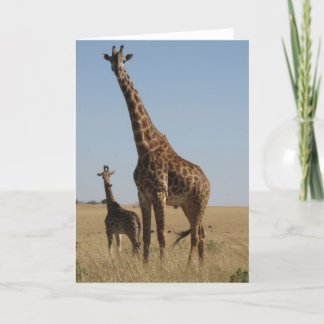 Vuxen- & babygiraff kort