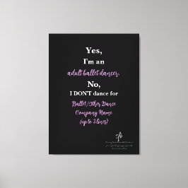 Vuxen Ballet Dancer Blek Plum/White Text Lg. Canvastryck