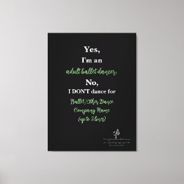 Vuxen Ballet Dancer Sage/White Text Lg. Canvastryck