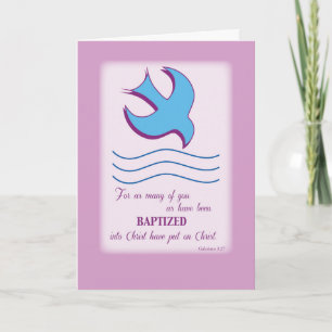 Vuxen Baptism Dove på Rosa Kort